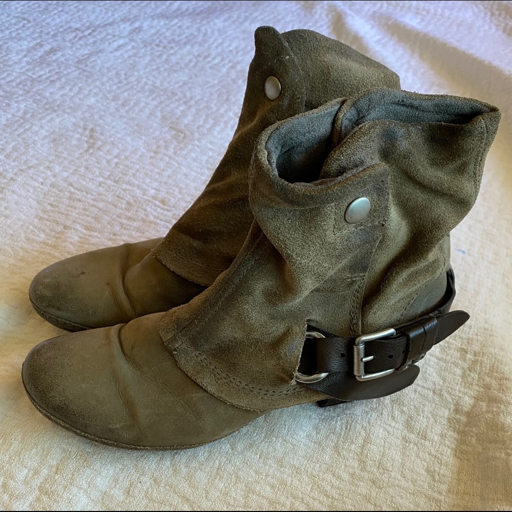 Mix Mooz, leather, sage green, ankle boot